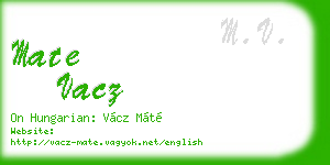 mate vacz business card