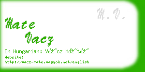 mate vacz business card